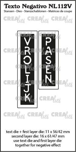 Crealies Texto Negativo VROLIJK PASEN - NL (V) max 16x61/47mm (NL112V) *