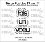Crealies Texto Positivo fais un voeu - FR (H) 17x11 - 13x8 - 26x8mm (POSFR111) *