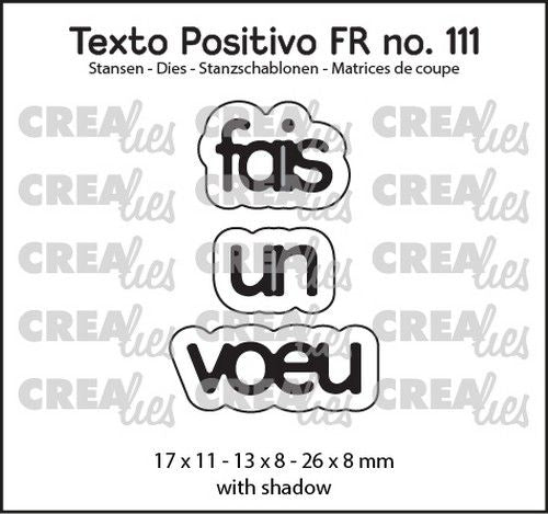 Crealies Texto Positivo fais un voeu - FR (H) 17x11 - 13x8 - 26x8mm (POSFR111) *