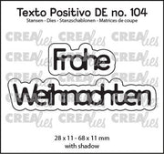Crealies Texto Positivo Frohe Weihnachten - DE (H) 28x11 - 68x11mm (POSDE104) *