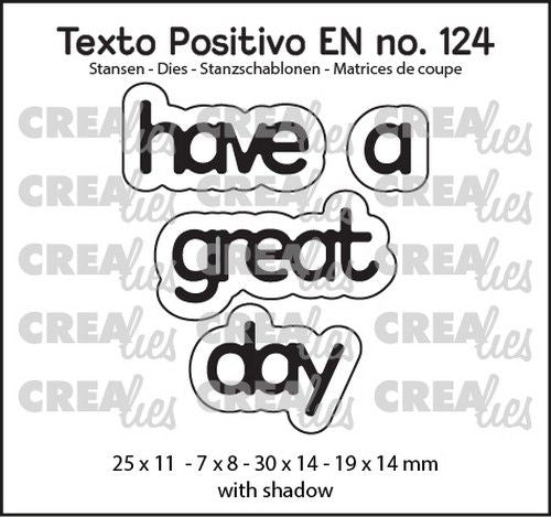 Crealies Texto Positivo have a great day - EN (H) 25x11 - 7x8 - 30x14 - 19x14mm (POSEN124) *