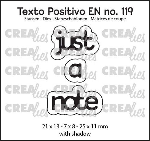 Crealies Texto Positivo just a note - EN (H) 21x13 - 7x8 - 25x11mm (POSEN119) *