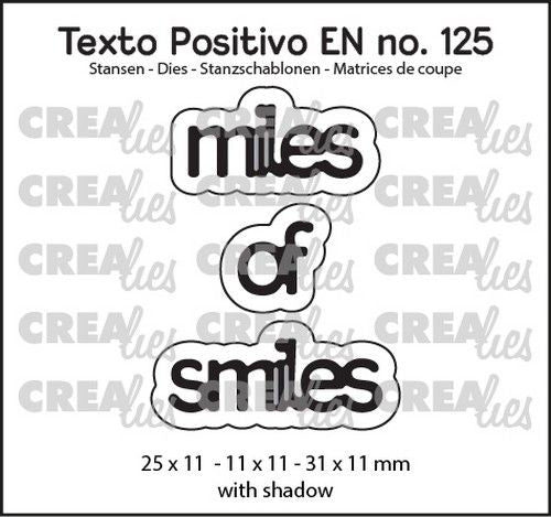 Crealies Texto Positivo miles of smiles - EN (H) 25x11 - 11x11 - 31x11mm (POSEN125) *