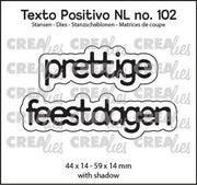 Crealies Texto Positivo prettige feestdagen - NL (H) 44x14 - 59x14 mm (POSNL102) *