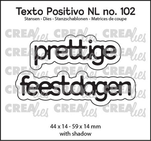 Crealies Texto Positivo prettige feestdagen - NL (H) 44x14 - 59x14 mm (POSNL102) *