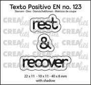 Crealies Texto Positivo rest & recover - EN (H) 22x11 - 10x11 - 40x8mm (POSEN123) *