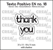 Crealies Texto Positivo thank you - EN (H) 31x11 - 19x11mm (POSEN18) *