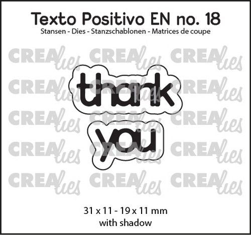 Crealies Texto Positivo thank you - EN (H) 31x11 - 19x11mm (POSEN18) *