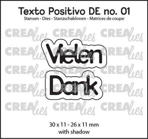 Crealies Texto Positivo Vielen Dank - DE (H) 30x11 - 26x11mm (POSDE01) *