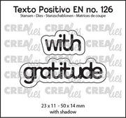 Crealies Texto Positivo with gratitude - EN (H) 23x11 - 50x14mm (POSEN126) *