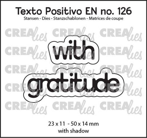 Crealies Texto Positivo with gratitude - EN (H) 23x11 - 50x14mm (POSEN126) *