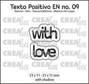 Crealies Texto Positivo with love - EN (H) 23x11 - 21x11mm (POSEN09) *