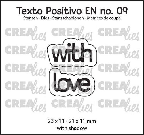 Crealies Texto Positivo with love - EN (H) 23x11 - 21x11mm (POSEN09) *