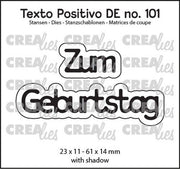 Crealies Texto Positivo Zum Geburtstag - DE (H) 23x11 - 61x14mm (POSDE101) *