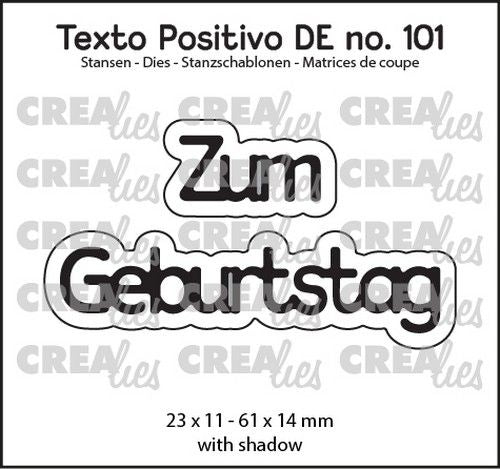 Crealies Texto Positivo Zum Geburtstag - DE (H) 23x11 - 61x14mm (POSDE101) *