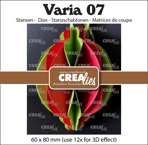 Crealies Varia 07 3D Kerstbal 60x80mm(use12xfor3Deffect) (CLVARIA07) *