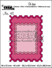 Crealies Xtra ATC postzegel + kleine postzegel CLXtra45 40x55mm - 63,5x88,9mm  *
