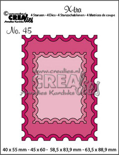 Crealies Xtra ATC postzegel + kleine postzegel CLXtra45 40x55mm - 63,5x88,9mm  *