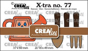 Crealies Xtra Gieter & Tuingereedschap CLXtra77 37x60mm - 2x 16x49mm *