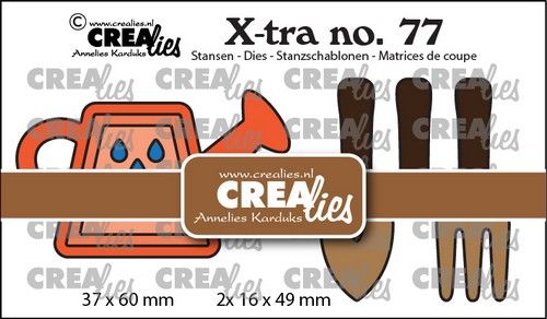 Crealies Xtra Gieter & Tuingereedschap CLXtra77 37x60mm - 2x 16x49mm *