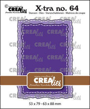 Crealies Xtra no. 64 ATC ruwe randen met stiksteeklijn CLXtra64 53x79 - 63x88mm  *