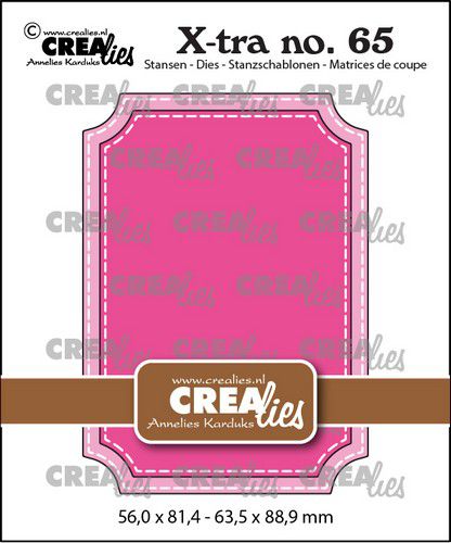 Crealies Xtra no. 65 ATC Ticket met stiksteeklijn CLXtra65 56,0x81,4 - 63,5x88,9mm *