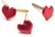 Creative Impressions Splitpennen Hartjes 8x8 mm Rood 50 stuks (90315)