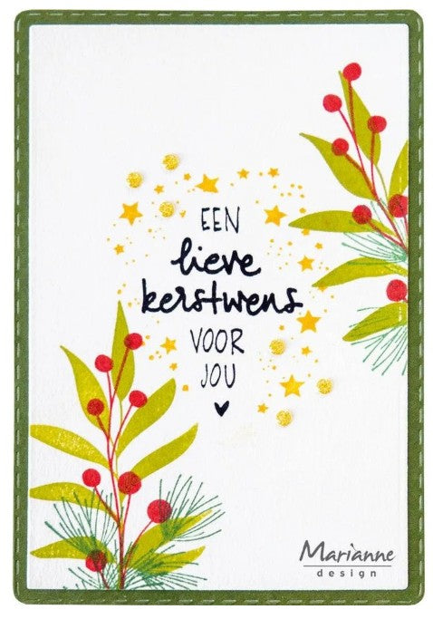 Marianne Design • Clear Stamps Kerstwensen by Kaertjes & Co (CS1182) *