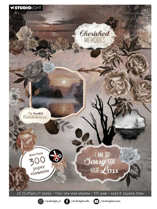 Studio Light • Cherished Memories Die-cut Paper pad Paper elements (SL-CM-DCPP264) *