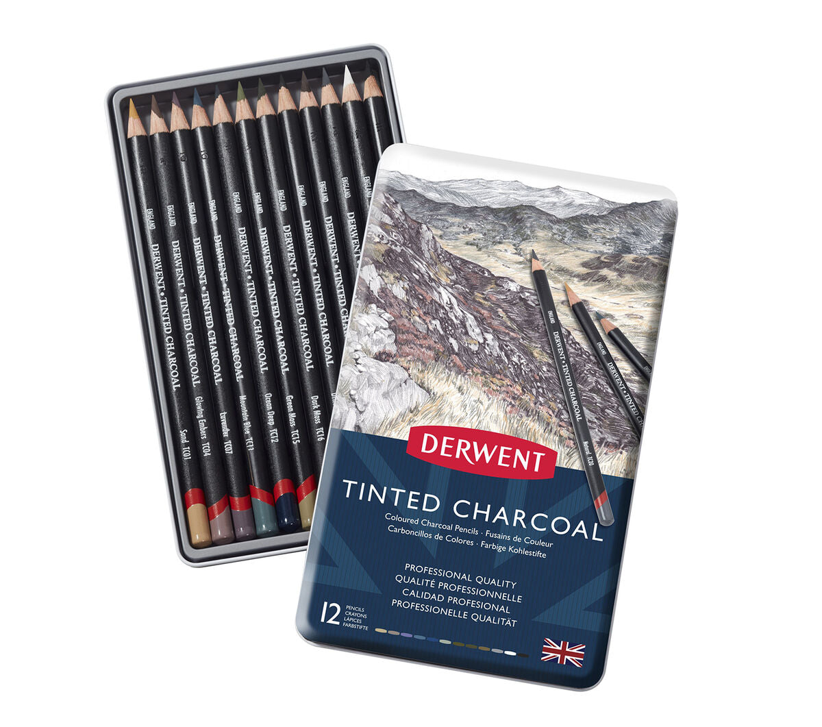 Derwent Tinted Charcoal Blik (12 stuks) (DCT2301690)