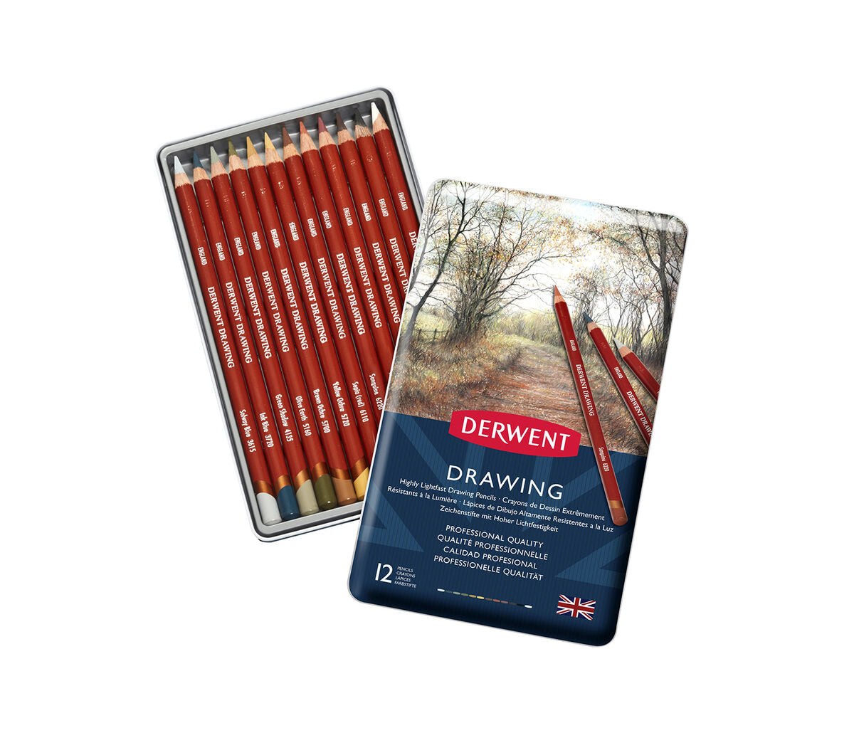 Derwent Drawing Tin 12 Pencils (DDP0700671)