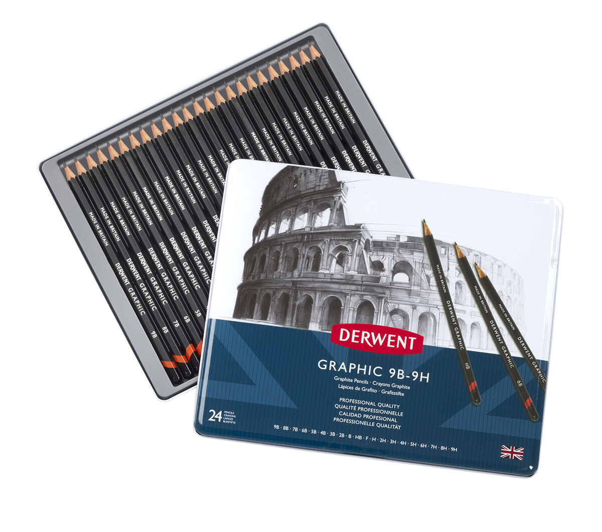 Derwent Graphic 9B-9H Blik (24 stuks) (DGP34202)