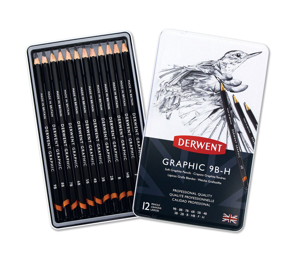Derwent Graphic Pencils Soft (12) (9B-H) (DGP34215)