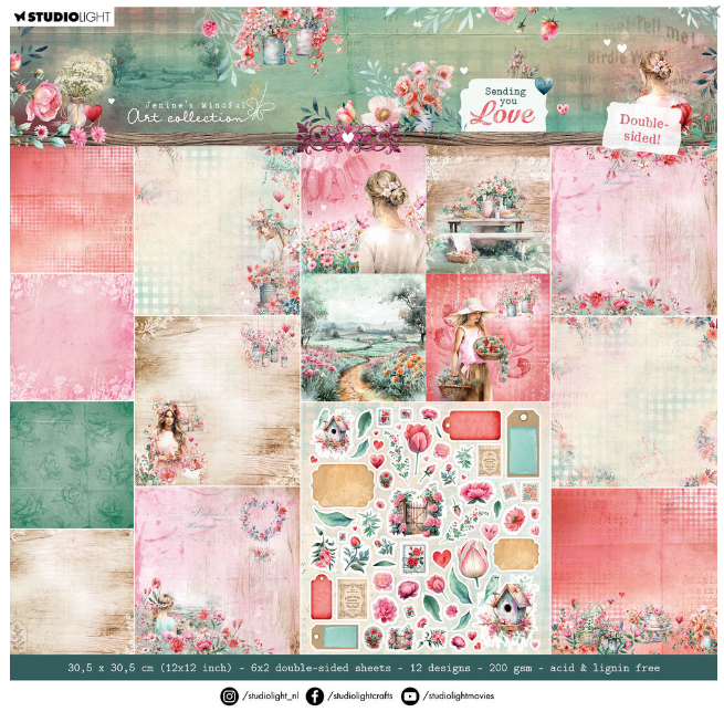 Sending You Love 12x12 Inch Scrapbooking Paper Pad (JMA-SYL-DPP288) *