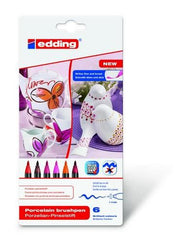 edding-4200 porselein brushpen set van 6ST 1-4 mm (4-4200-6999)