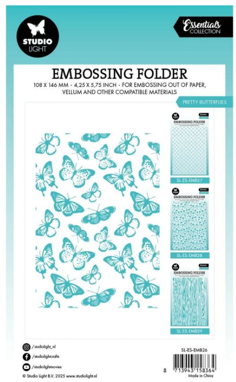 Studio Light • Essentials Embossing folders Pretty butterflies (SL-ES-EMB26) *