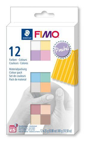 Fimo soft colour pack 12 pastel colours (8023 C12-3)
