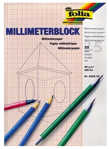 Schut Tekenpapier 90gr A4 blok a 100 vel Geel SCH11794 (114981/1794)