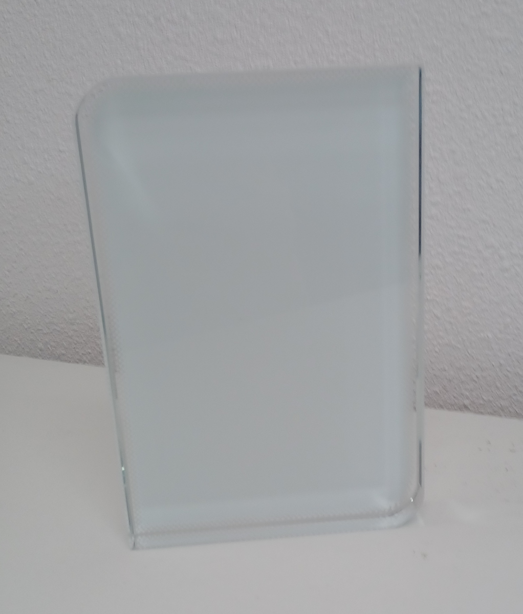 Rechthoekig Sublimatie Fotokristal - 100 x 150 mm  - met twee ronde hoeken (BXP07)