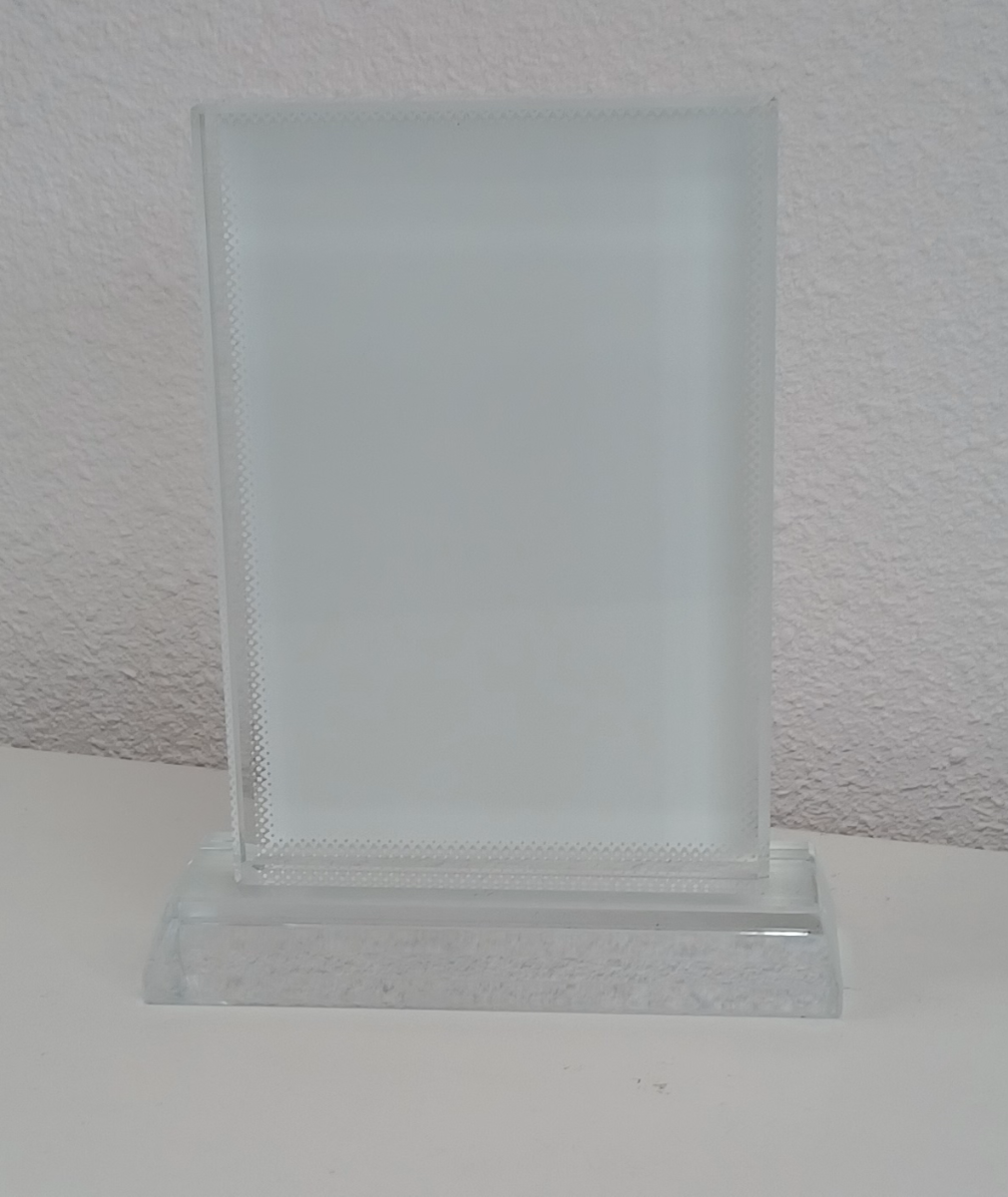 Rechthoekig Sublimatie Fotokristal - 90 x 130 mm  - met voet - (staand model)