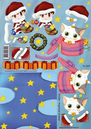 3D Knipvel - Card Deco - Betsy Lurvink - Kerst - katjes - GL6063