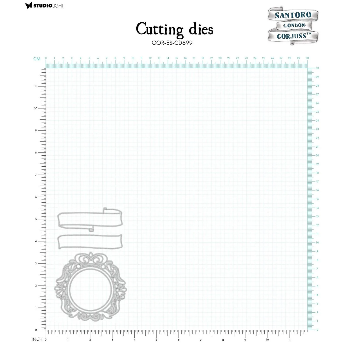 Studio Light • Gorjuss Essentials Cutting Dies Scroll & Embellished Frame - CD699*
