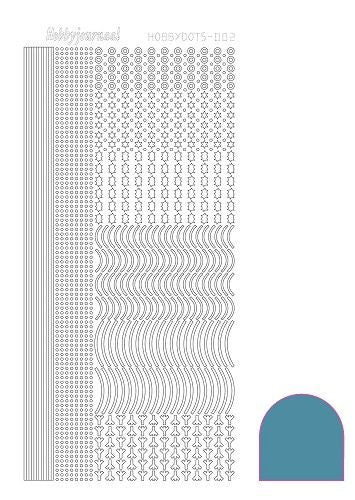 Hobbydots stickervel 002 - Turquoise (Mirror)