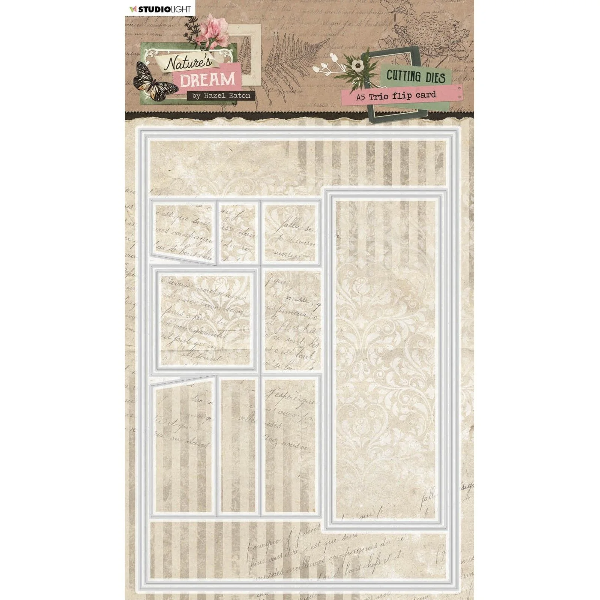 Studio Light • Natures Dream Cutting Dies A5 Trio Flip Card - CD708*