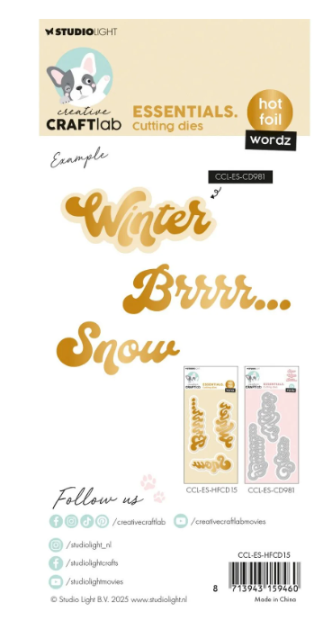 Creative Craftlab • Essentials Hot Foil Cutting Die Wordz Winter (CCL-ES-HFCD15) *