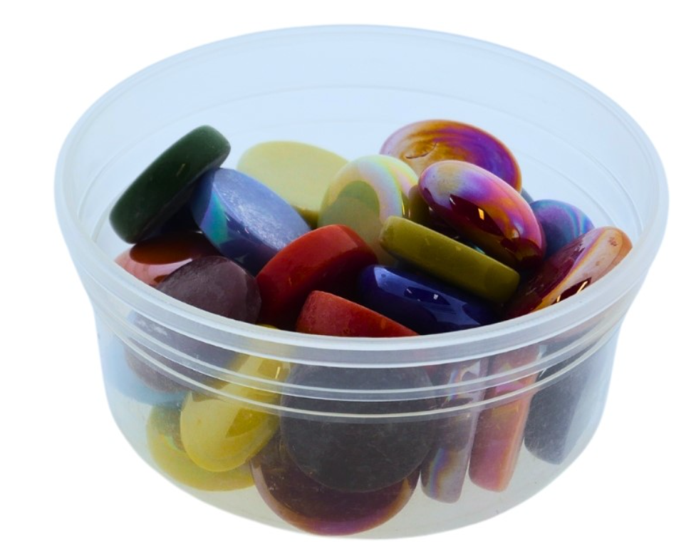 Glas Mozaïek 150 gr Rond Multi 2x0,7 cm (HG1418) *