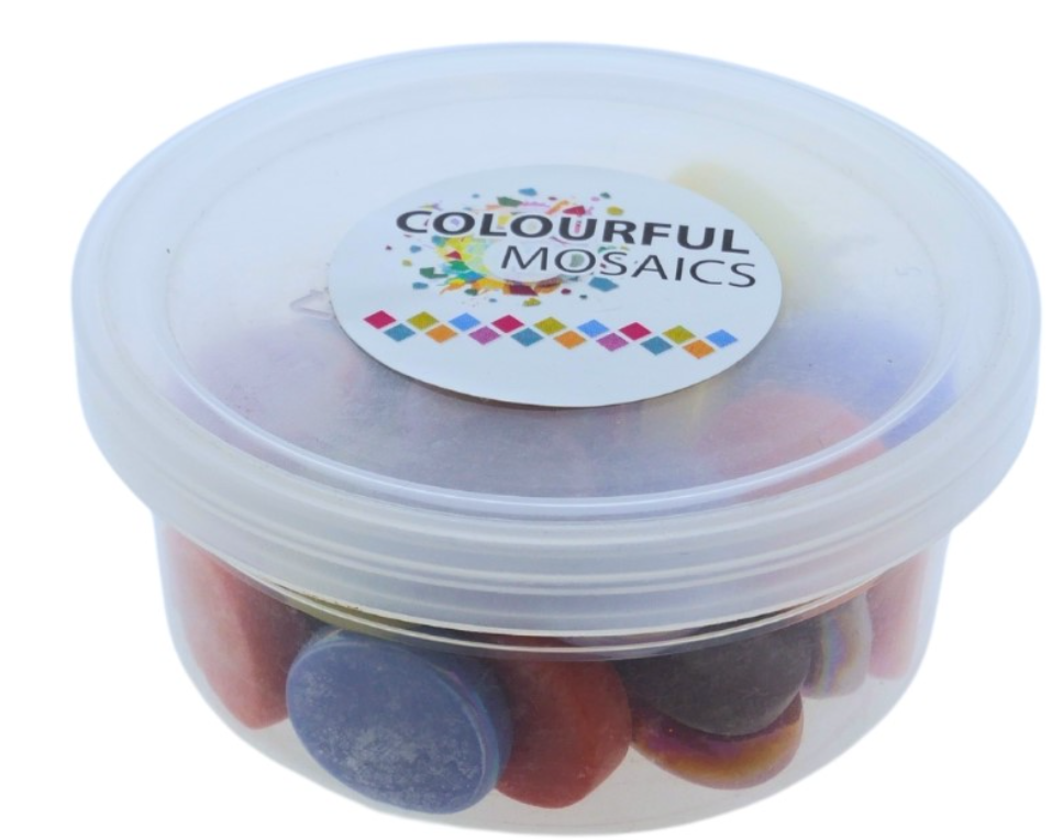 Glas Mozaïek 150 gr Rond Multi 2x0,7 cm (HG1418) *