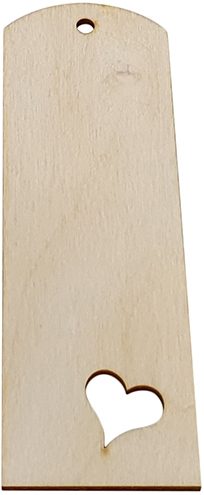 Houten Boekenlegger Hart 15x5 cm (HG1153)