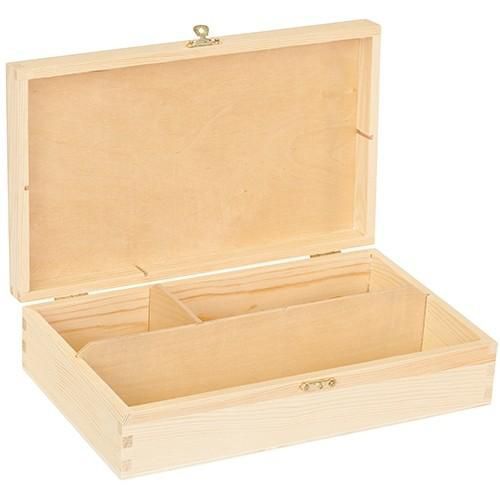 Houten tekenkist met vakken 27cm x 16cm x 6,5cm pine (hg1156)