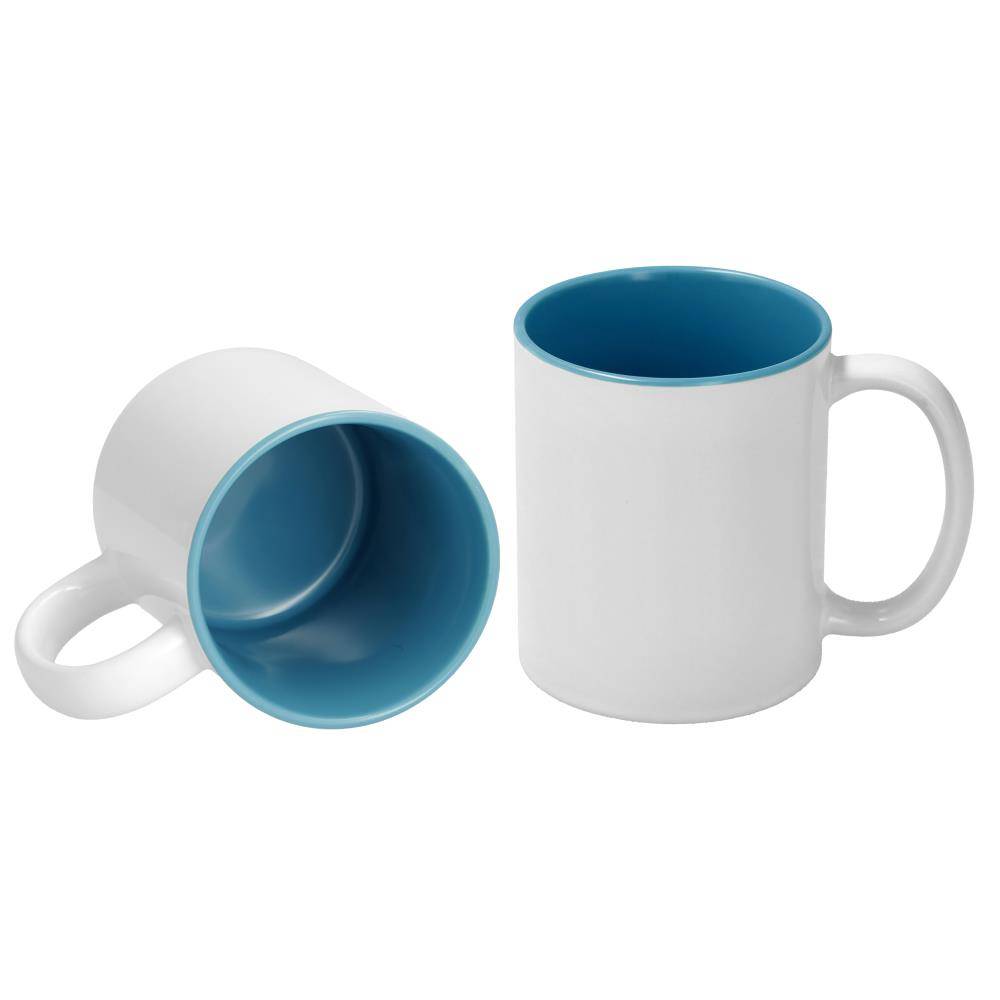 11oz mok wit met gekleurde binnenkant en witte handvat Lichtblauw (SPM.082.096.042)